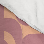 Mid Century Modern Loop Pattern Mauve Plum Peach Comforter Gallery Image 4