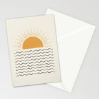 Sunrise Ocean -  Mid Century Modern Style Stationery Card Gallery Image 2