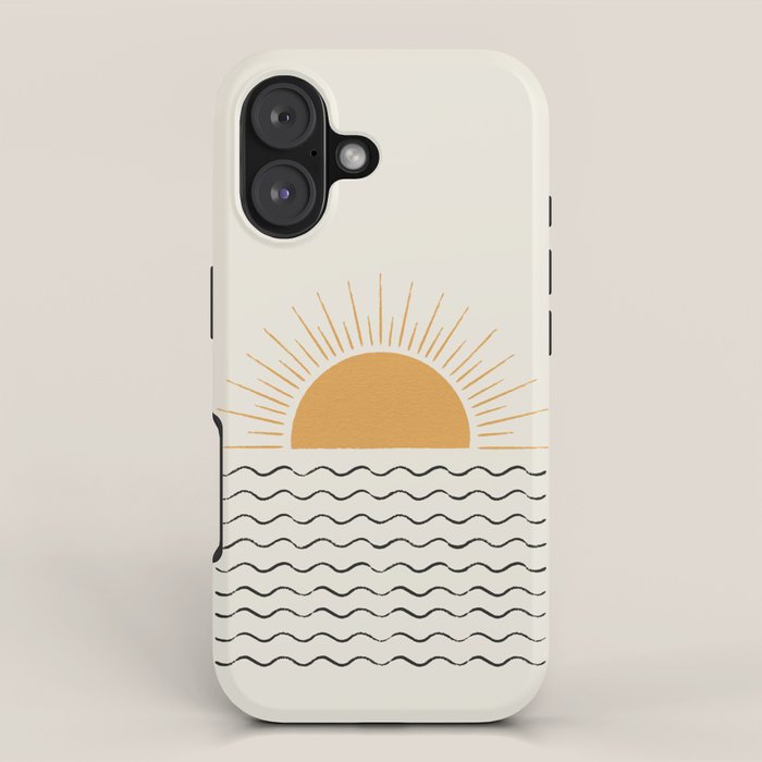 Sunrise Ocean -  Mid Century Modern Style iPhone Case