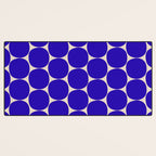 Mid Mod Dots Retro Contemporary Pattern in Cobalt Blue and Beige Desk Mat Gallery Image 3