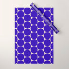 Mid Mod Dots Retro Contemporary Pattern in Cobalt Blue and Beige Wrapping Paper Gallery Image 1