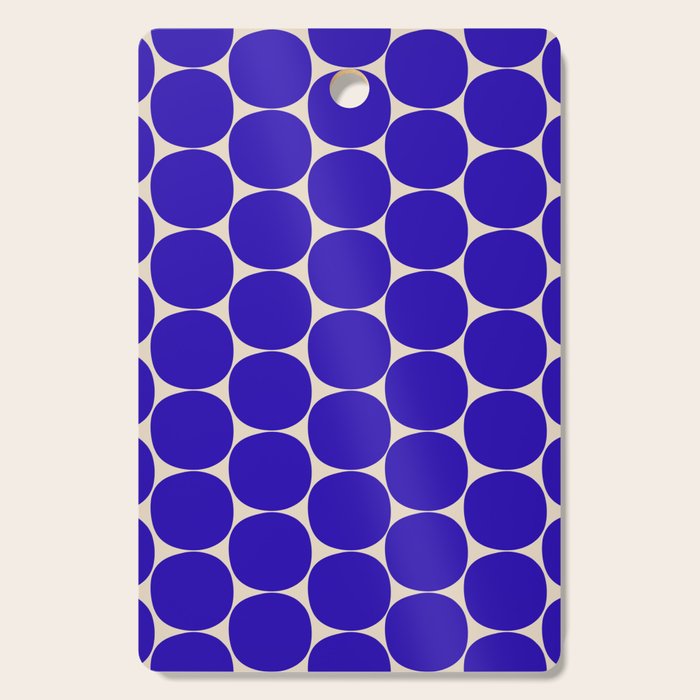 Mid Mod Dots Retro Contemporary Pattern in Cobalt Blue and Beige Cutting Board Gallery Image 1