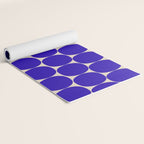 Mid Mod Dots Retro Contemporary Pattern in Cobalt Blue and Beige Yoga Mat Gallery Image 2