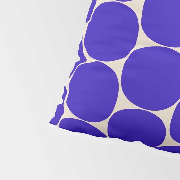 Mid Mod Dots Retro Contemporary Pattern in Cobalt Blue and Beige Pillow Sham Gallery Image 4