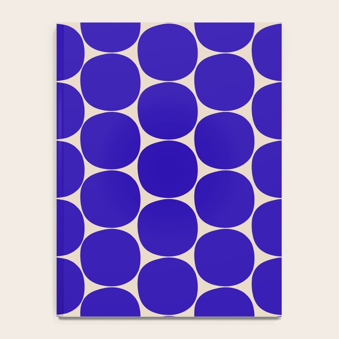 Mid Mod Dots Retro Contemporary Pattern in Cobalt Blue and Beige Notebook Gallery Image 4