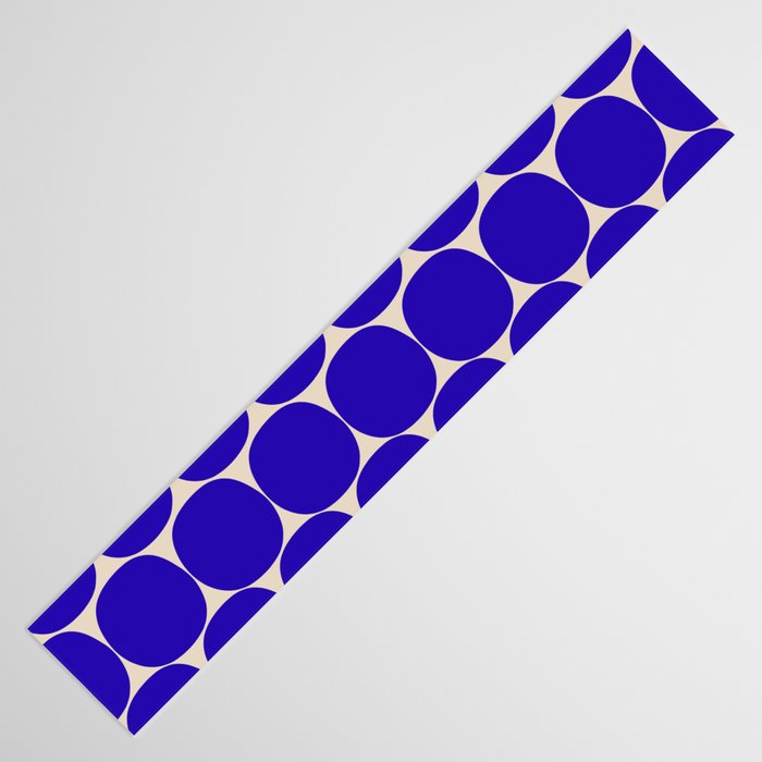Mid Mod Dots Retro Contemporary Pattern in Cobalt Blue and Beige Table Runner Gallery Image 3