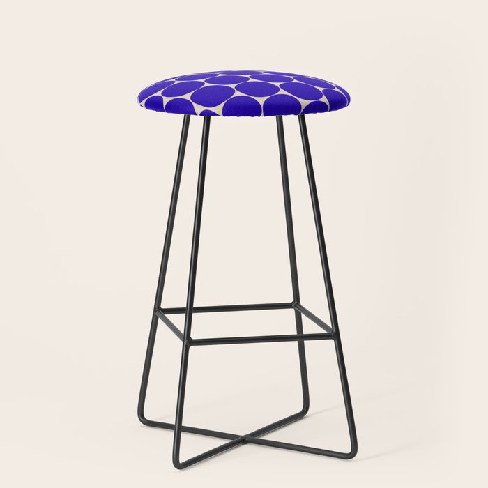 Mid Mod Dots Retro Contemporary Pattern in Cobalt Blue and Beige Stool Gallery Image 1