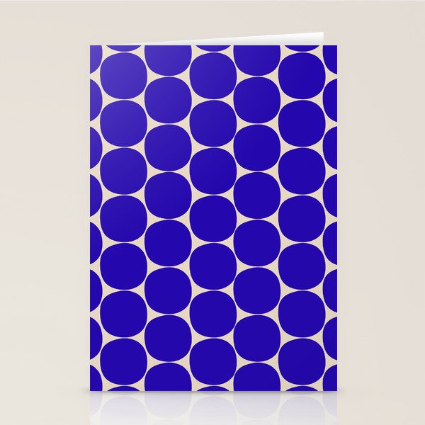 Mid Mod Dots Retro Contemporary Pattern in Cobalt Blue and Beige Stationery Card Gallery Image 2