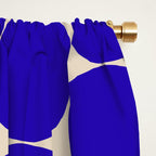 Mid Mod Dots Retro Contemporary Pattern in Cobalt Blue and Beige Window Curtain Gallery Image 2