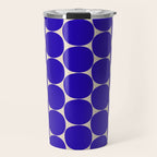 Mid Mod Dots Retro Contemporary Pattern in Cobalt Blue and Beige Travel Mug Gallery Image 1