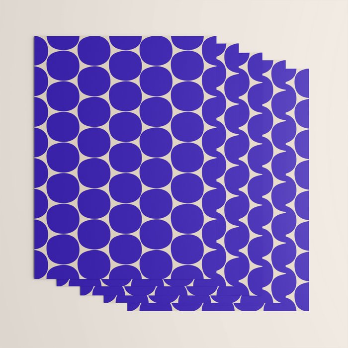 Mid Mod Dots Retro Contemporary Pattern in Cobalt Blue and Beige Wrapping Paper Gallery Image 3