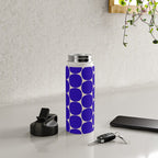 Mid Mod Dots Retro Contemporary Pattern in Cobalt Blue and Beige Water Bottle Gallery Image 4