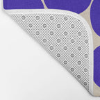 Mid Mod Dots Retro Contemporary Pattern in Cobalt Blue and Beige Bath Mat Gallery Image 2