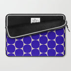 Mid Mod Dots Retro Contemporary Pattern in Cobalt Blue and Beige Laptop Sleeve Gallery Image 2