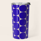 Mid Mod Dots Retro Contemporary Pattern in Cobalt Blue and Beige Travel Mug Gallery Image 2
