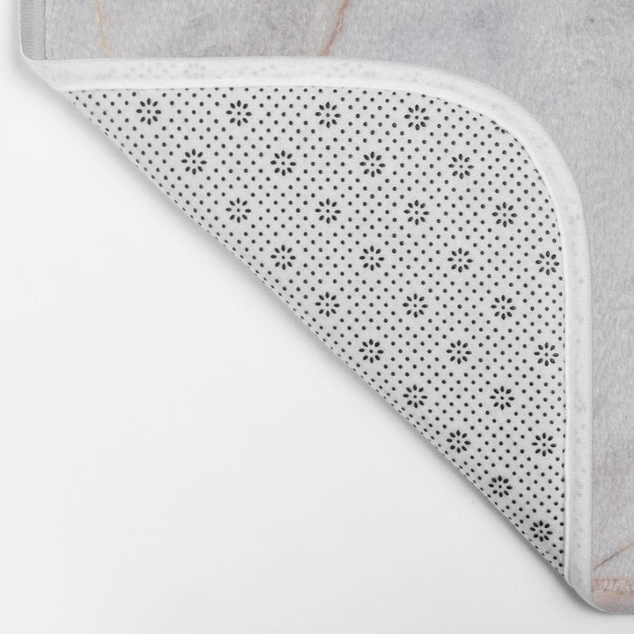 White Italian Marble & Gold Bath Mat Gallery Image 2