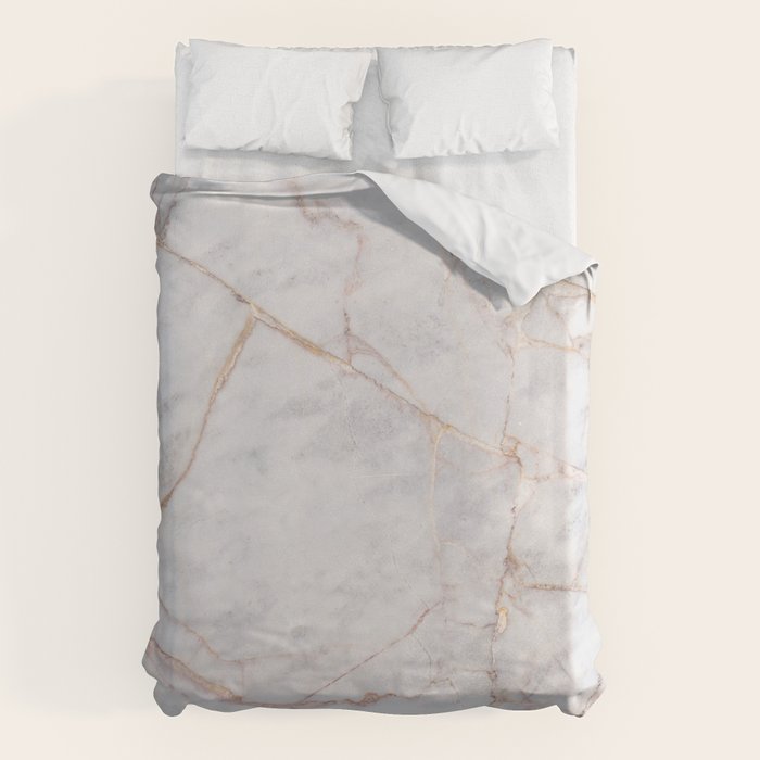 White Italian Marble & Gold Duvet Cover Gallery Image 6