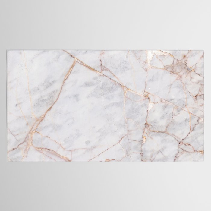 White Italian Marble & Gold Tablecloth Gallery Image 2