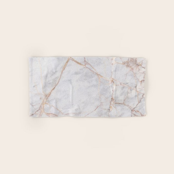 White Italian Marble & Gold Bath Towel Gallery Image 1