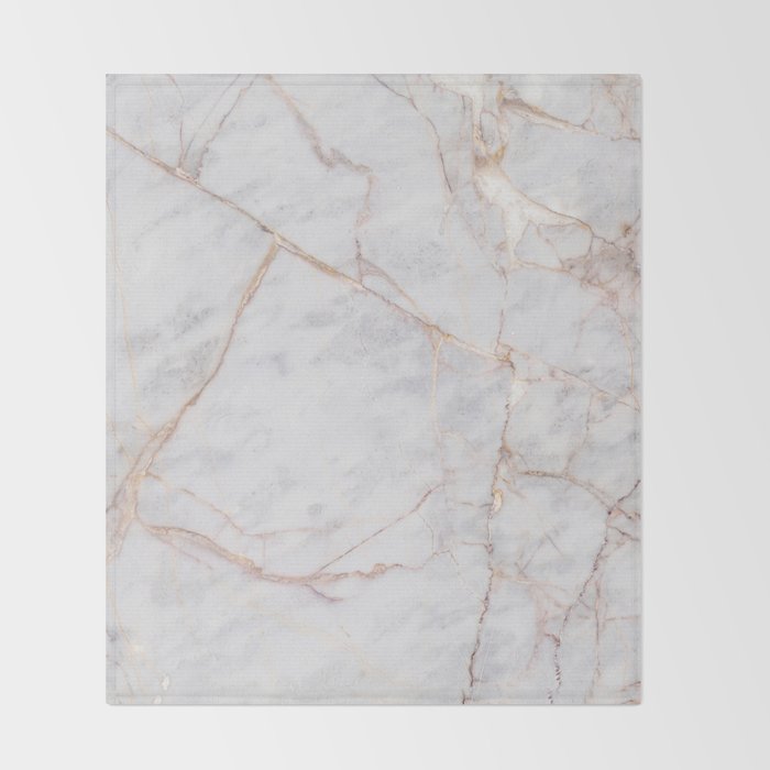 White Italian Marble & Gold Throw Blanket Gallery Image 2