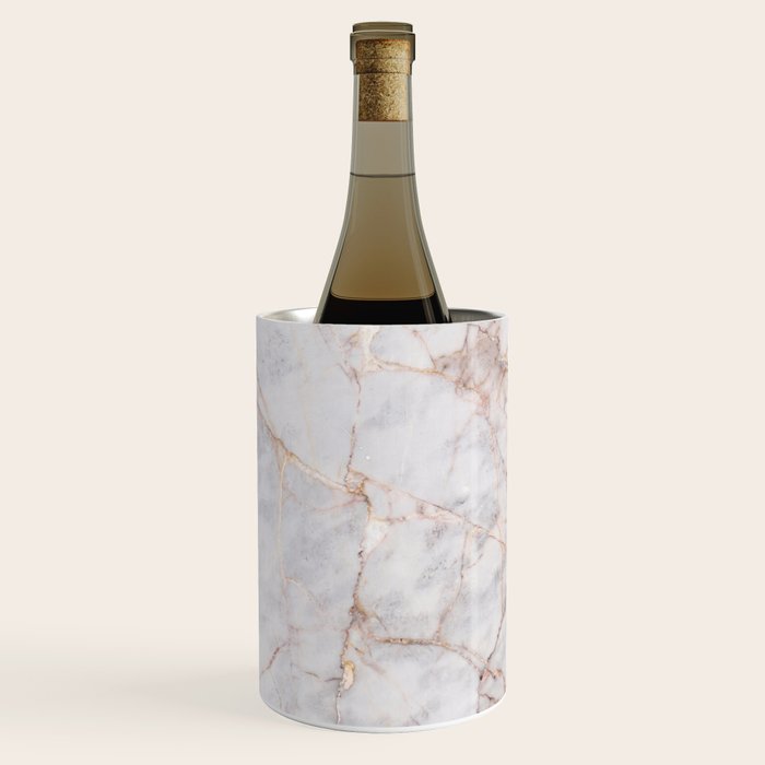 White Italian Marble & Gold Wine Chiller Gallery Image 3
