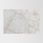 White Italian Marble & Gold Rug Gallery Image 2
