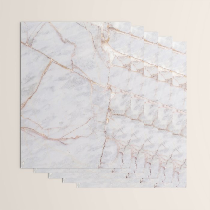 White Italian Marble & Gold Wrapping Paper Gallery Image 3