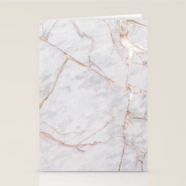 White Italian Marble & Gold Stationery Card Gallery Image 2