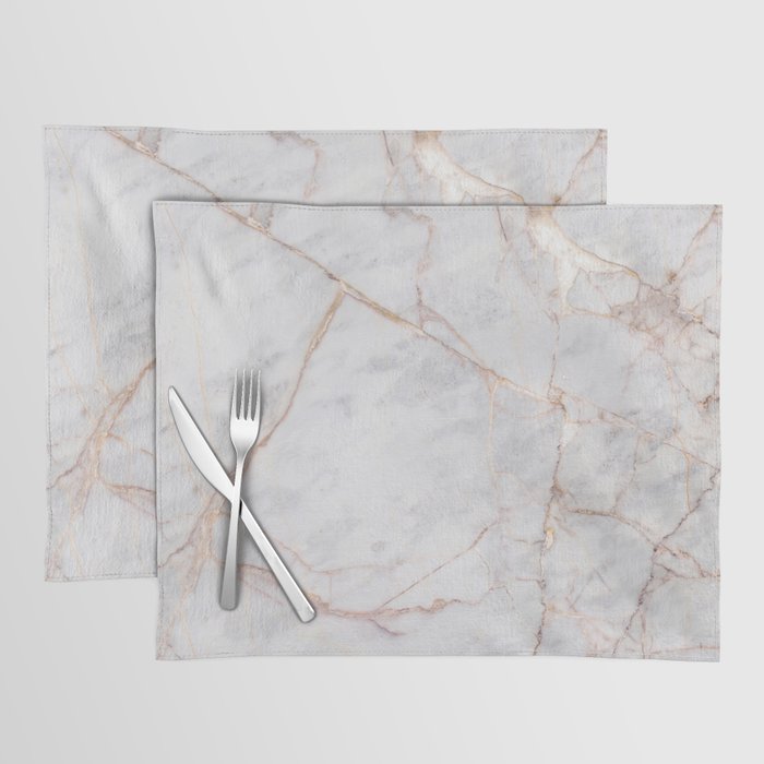 White Italian Marble & Gold Placemat Gallery Image 1