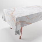 White Italian Marble & Gold Tablecloth Gallery Image 1
