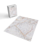 White Italian Marble & Gold Jigsaw Puzzle Gallery Image 2