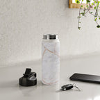 White Italian Marble & Gold Water Bottle Gallery Image 4