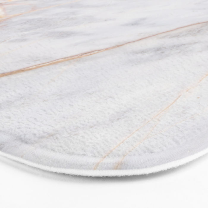 White Italian Marble & Gold Bath Mat Gallery Image 3