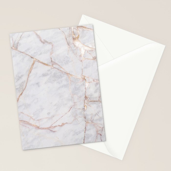 White Italian Marble & Gold Stationery Card Gallery Image 2