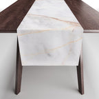 White Italian Marble & Gold Table Runner Gallery Image 1