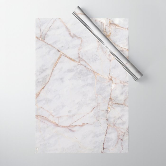 White Italian Marble & Gold Wrapping Paper Gallery Image 1