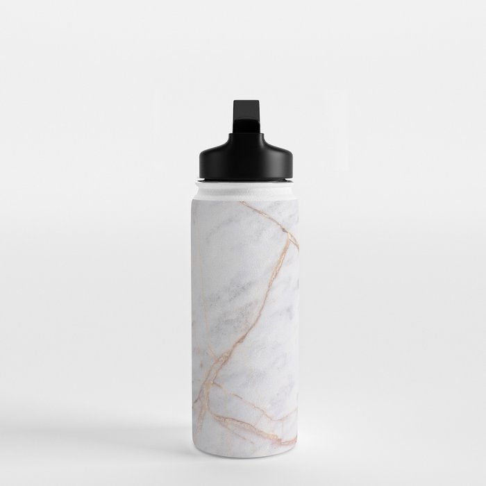 White Italian Marble & Gold Water Bottle Gallery Image 3