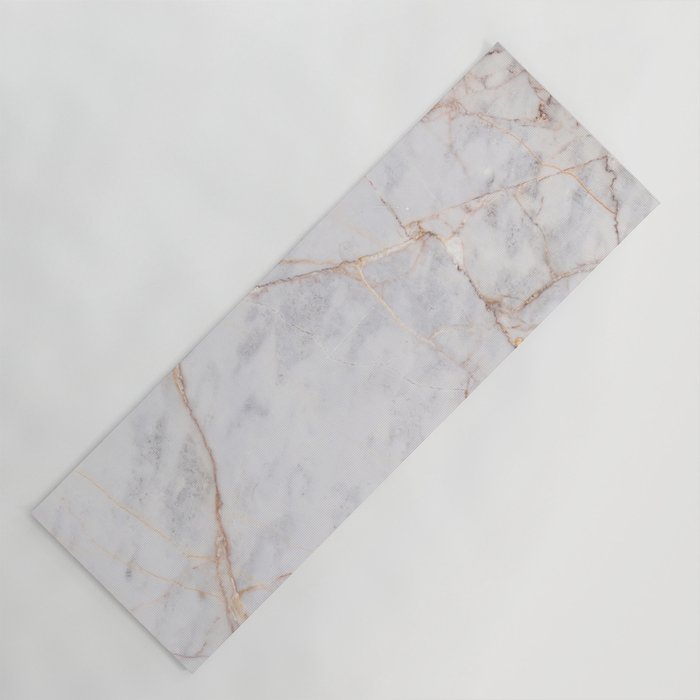 White Italian Marble & Gold Yoga Mat Gallery Image 1