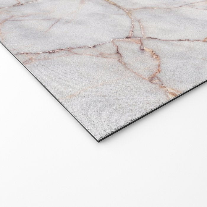 White Italian Marble & Gold Welcome Mat Gallery Image 2