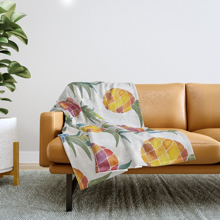 Pineapples Throw Blanket Gallery Image 1