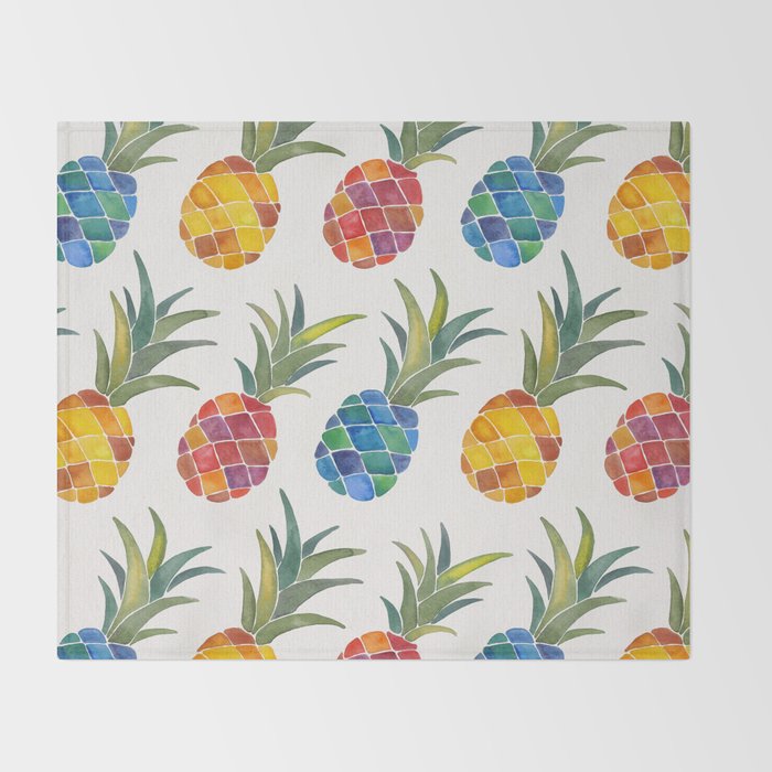 Pineapples Throw Blanket Gallery Image 2