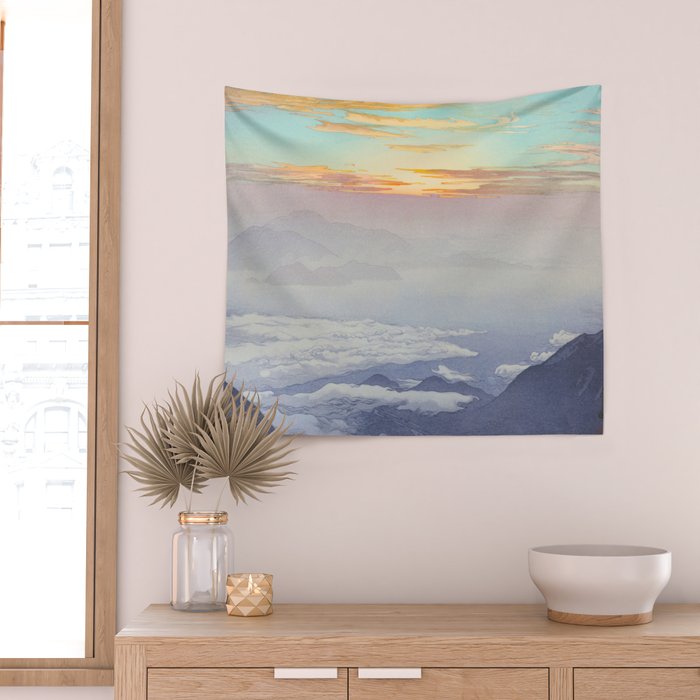 Sea of Clouds (Unkai, Ho-o-San) Hiroshi Yoshida Modern Japanese Woodblock Print Wall Tapestry Gallery Image 2