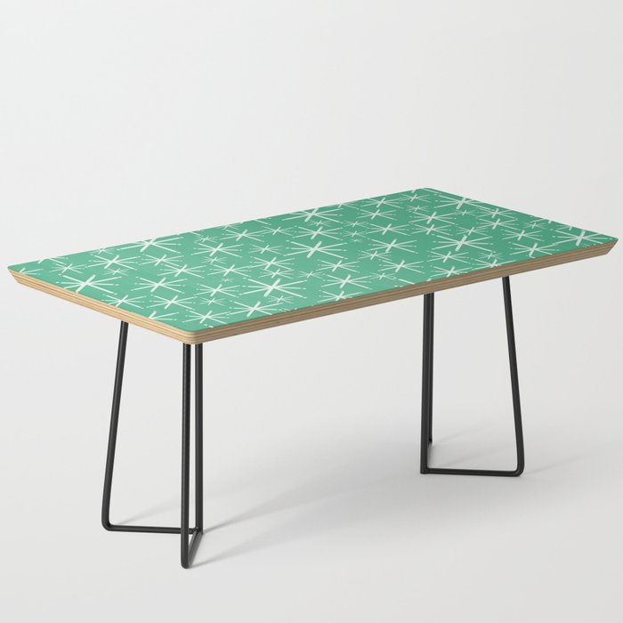 Mid Century Modern Twinkling Stars Retro Atomic Pattern in Green Teal Coffee Table Gallery Image 1