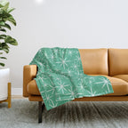 Mid Century Modern Twinkling Stars Retro Atomic Pattern in Green Teal Throw Blanket Gallery Image 1