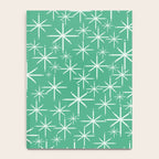 Mid Century Modern Twinkling Stars Retro Atomic Pattern in Green Teal Notebook Gallery Image 4