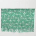 Mid Century Modern Twinkling Stars Retro Atomic Pattern in Green Teal Wall Hanging Gallery Image 1
