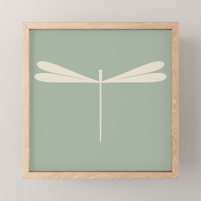 Dragonfly Pattern V Sage Green Mini Art Print Gallery Image 1