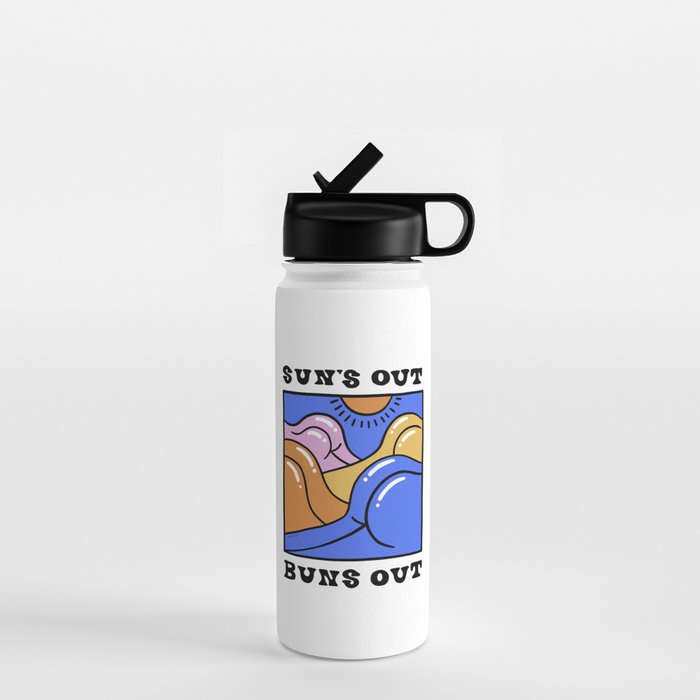Sun's Out Buns Out (with Lettering) Water Bottle Gallery Image 1