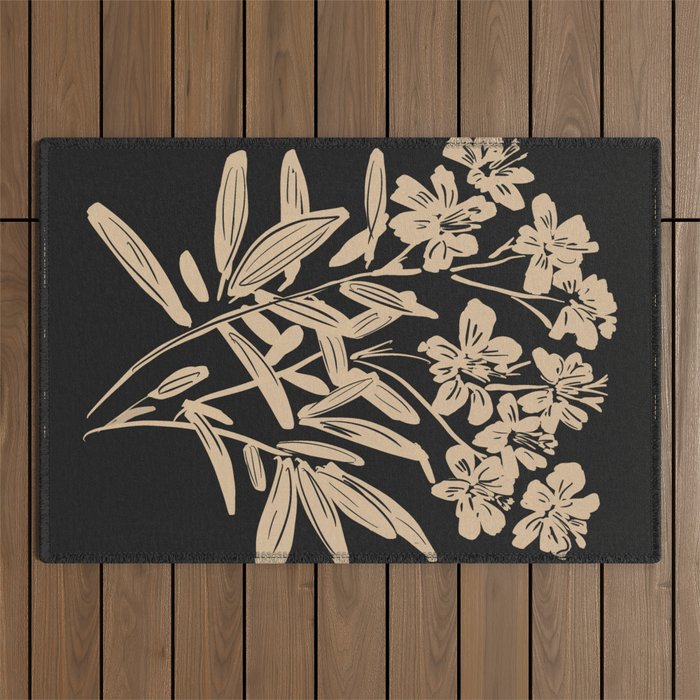 Minimalist Flowers  Outdoor Rug Gallery Image 1
