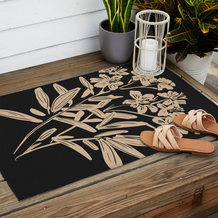 Minimalist Flowers  Outdoor Rug Gallery Image 2